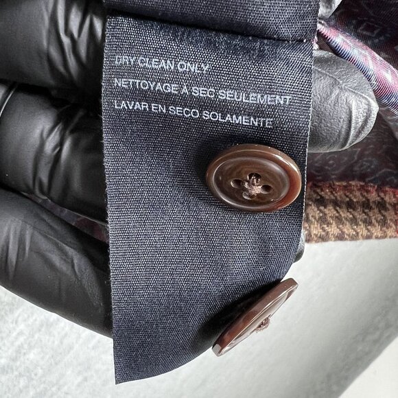 Tommy Hilfiger Mens M Wool Blend Houndstooth Blazer Suede Elbow Patches Timeless - Picture 13 of 16